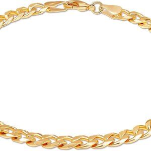 18K Gold Plated Curb Link Anklet For Women, 10 Inches - Made In Brazil